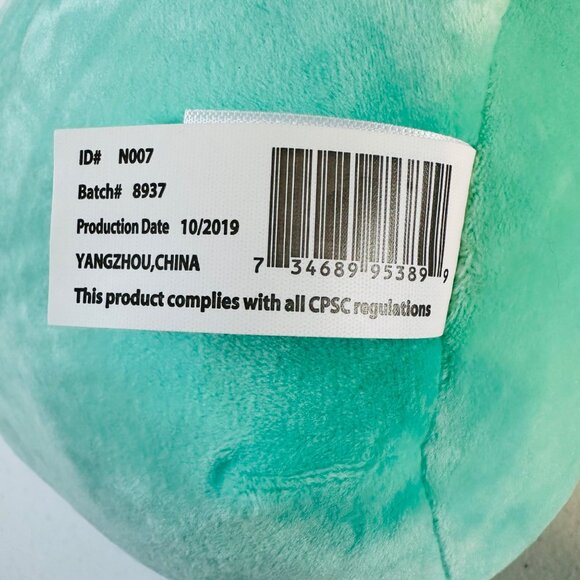 Squishmallows Aqua The Sloth Plush Toy Kellytoy 2019 stuffed animal 8 inch - Picture 12 of 12